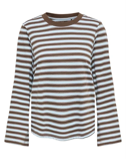 Only - ONLLuna Happy Stripe Langærmet Trøje - Skyway/Vanilla Ice